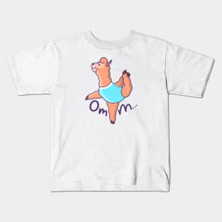 Cute Llama Yoga Om Kids T-Shirt